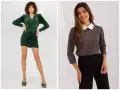 Elegancki strój na Wigilię: aksamitna sukienka w kolorze butelkowej zieleni lub stylowy komplet z bluzką i czarnymi spodniami.