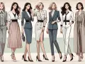 Eleganckie kobiety w stylizacjach black tie dress code damski: garnitury, sukienki i płaszcze.