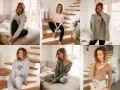 Kobieta prezentuje stylowe stylizacje dresowe damskie: wygodne bluzy i spodnie, idealne na co dzień i relaks.