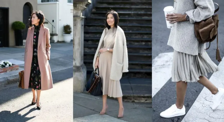 Eleganckie stylizacje ze spódnicą za kolano: szpilki, botki i sneakersy. Jakie buty do spódnicy za kolano? Oto inspiracje.