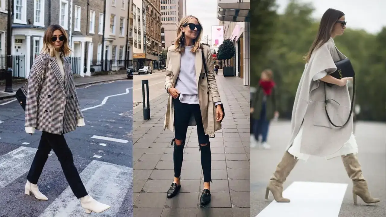 Kr&oacute;tkie botki, mokasyny i kozaki za kolano &ndash; takie buty są teraz modne. Trzy kobiety prezentują stylowe zestawy.