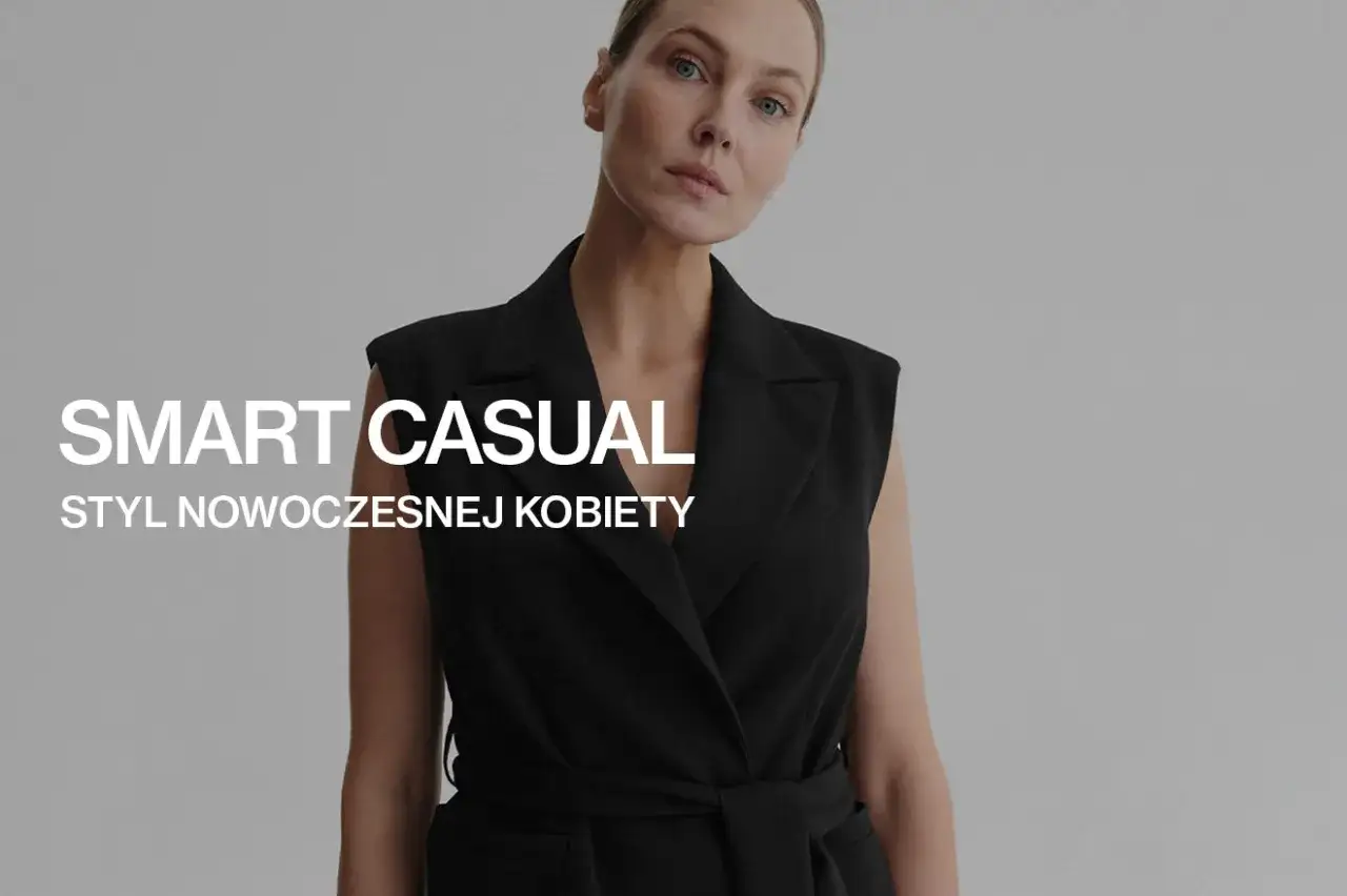 Elegancka stylizacja smart casual dla nowoczesnej kobiety, idealna na wyjście do restauracji ze znajomymi.